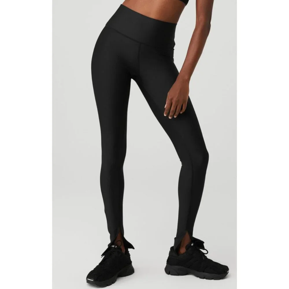 Alo High-Waist Airlift Elongated Leggings Black Hi-Rise Tights Pant V-Back Align